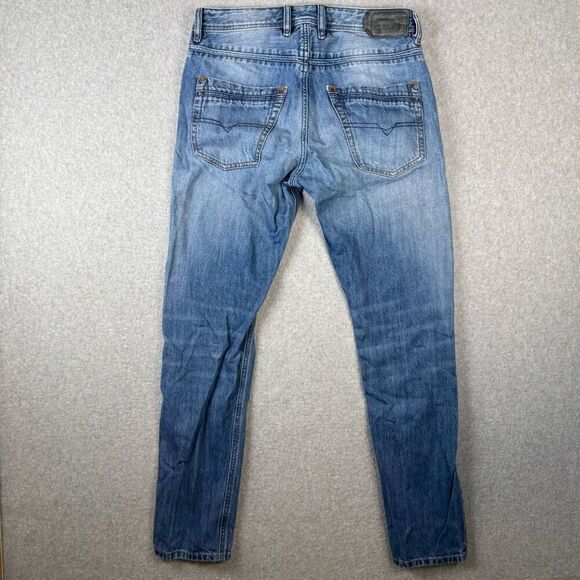 Diesel Industries Krayver Mens 28x30 Denim Jeans Blue Slim Carrot Distressed - Picture 7 of 11